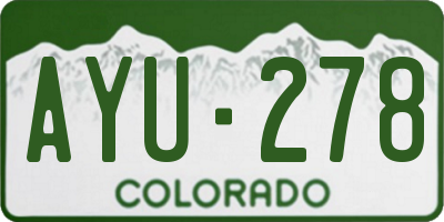 CO license plate AYU278