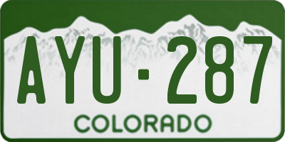 CO license plate AYU287