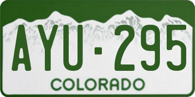CO license plate AYU295