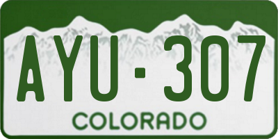 CO license plate AYU307
