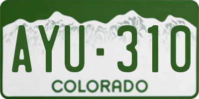 CO license plate AYU310