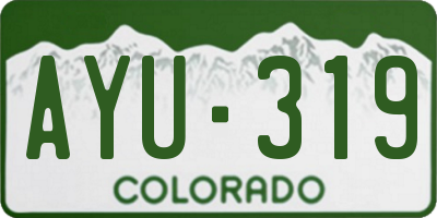 CO license plate AYU319
