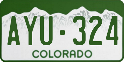 CO license plate AYU324