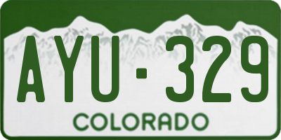 CO license plate AYU329