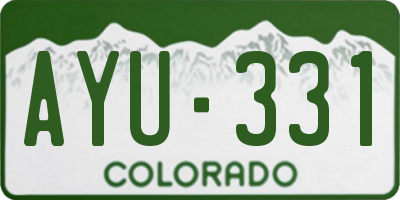 CO license plate AYU331