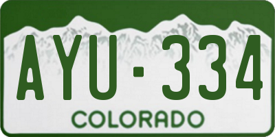 CO license plate AYU334