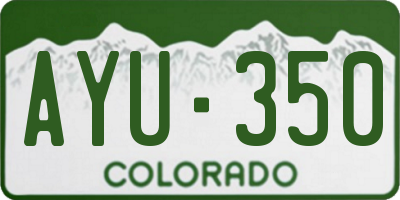 CO license plate AYU350