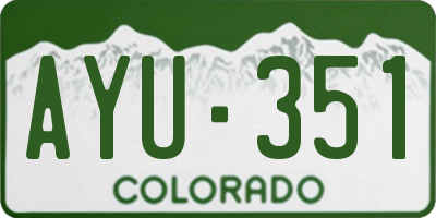 CO license plate AYU351