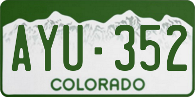 CO license plate AYU352