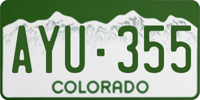 CO license plate AYU355
