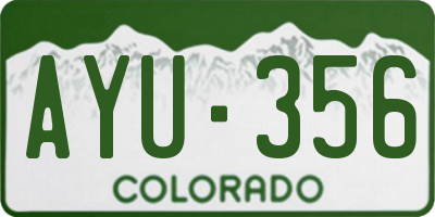 CO license plate AYU356