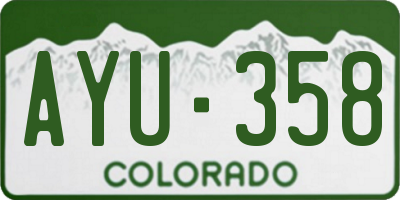 CO license plate AYU358