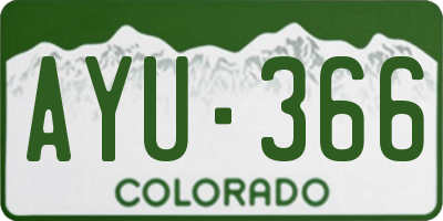 CO license plate AYU366