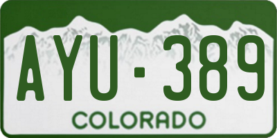 CO license plate AYU389