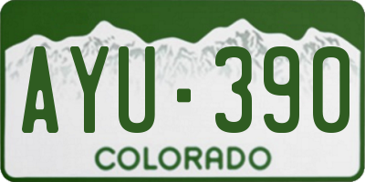 CO license plate AYU390