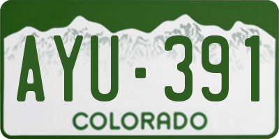 CO license plate AYU391