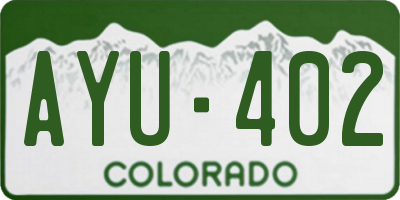 CO license plate AYU402