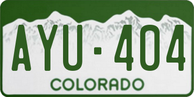 CO license plate AYU404
