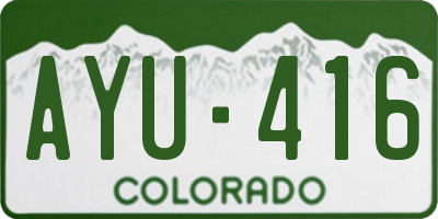 CO license plate AYU416