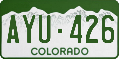 CO license plate AYU426