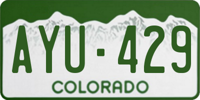 CO license plate AYU429