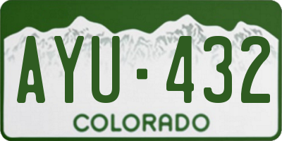CO license plate AYU432