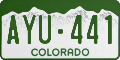 CO license plate AYU441