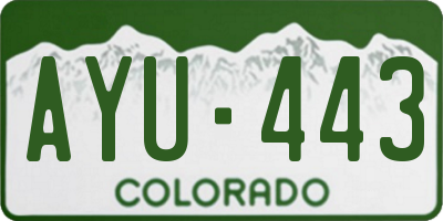CO license plate AYU443