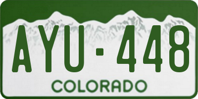 CO license plate AYU448