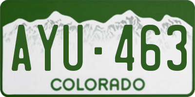 CO license plate AYU463