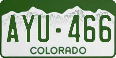 CO license plate AYU466