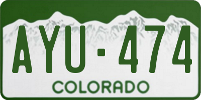 CO license plate AYU474