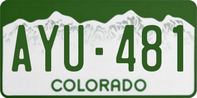 CO license plate AYU481
