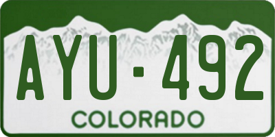 CO license plate AYU492