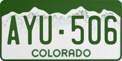 CO license plate AYU506