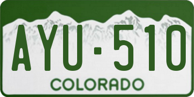 CO license plate AYU510