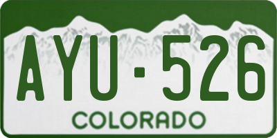 CO license plate AYU526