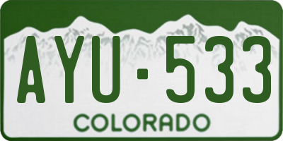 CO license plate AYU533