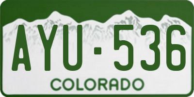 CO license plate AYU536