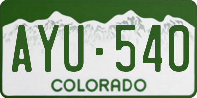 CO license plate AYU540