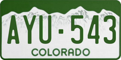 CO license plate AYU543
