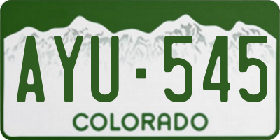 CO license plate AYU545