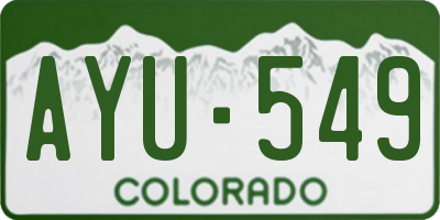 CO license plate AYU549