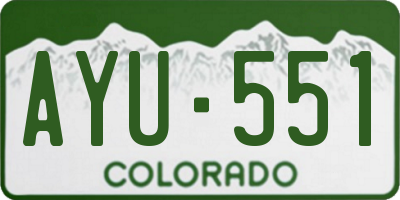 CO license plate AYU551