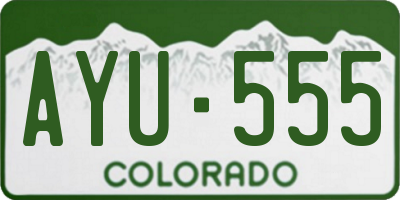 CO license plate AYU555