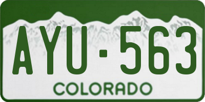 CO license plate AYU563