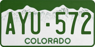 CO license plate AYU572