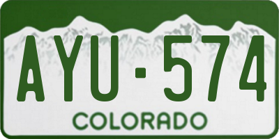 CO license plate AYU574