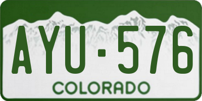 CO license plate AYU576