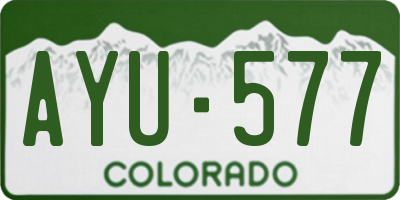 CO license plate AYU577